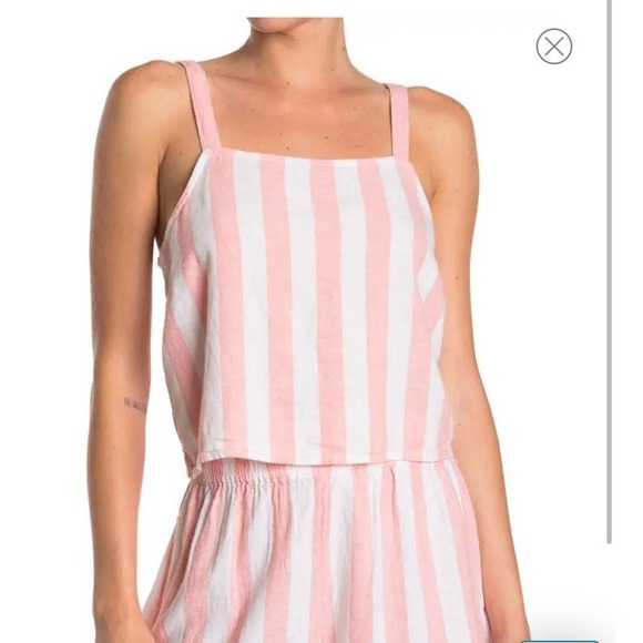 4/$25 NWT Abound Striped Linen Blend Crop Camisole - Picture 1 of 6